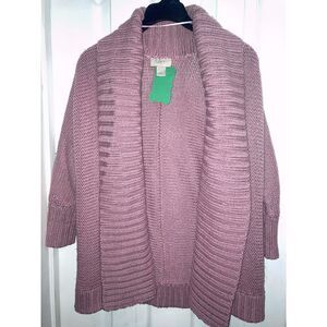 Loft Dusty Rose Pink Knit Sweater Cardigan XS
